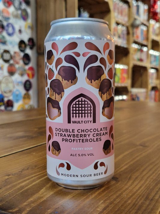 Vault City - Double Chocolate Strawberry Cream Profiteroles