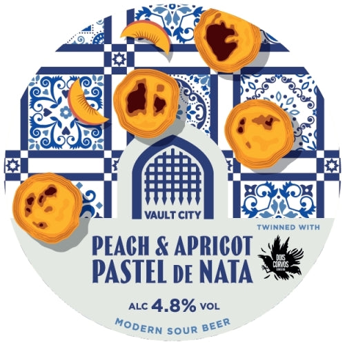 Vault City - Peach & Apricot Pastel de Nata - 1 Litre Growler (inc growler Bottle)