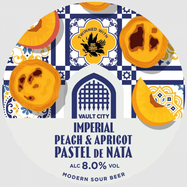 Vault City - Imperial Peach & Apricot Pastel de Nata - 1 Litre Growler (inc growler Bottle)